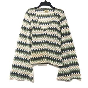 Show Me Your MuMu | Chevron Knit Bell Sleeve Top